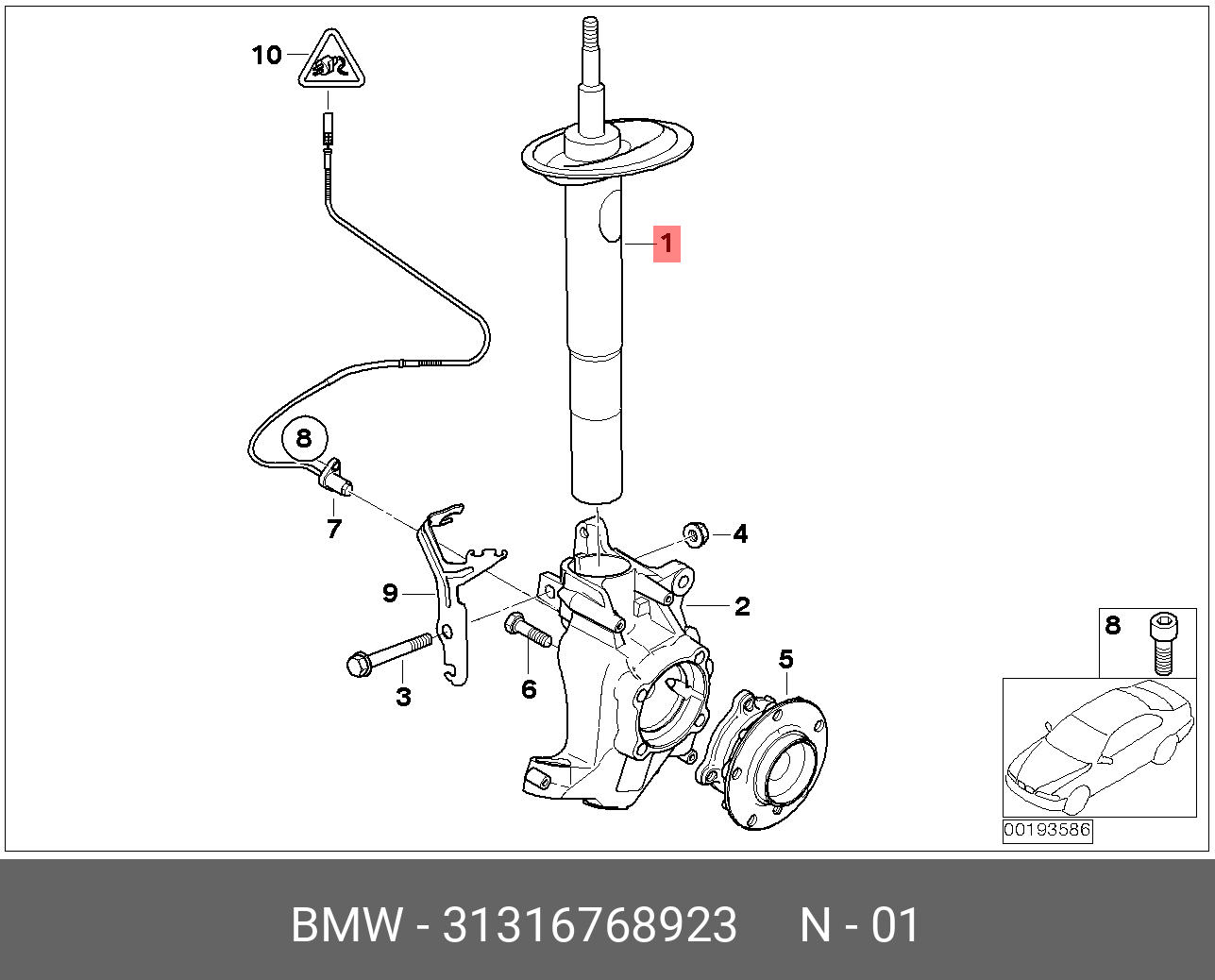 Амортизатор | перед прав/лев | - BMW 31 31 6 768 923