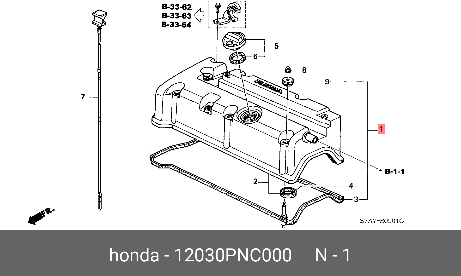 Комплект прокладок, крышка головки цилиндра - Honda 12030-PNC-000