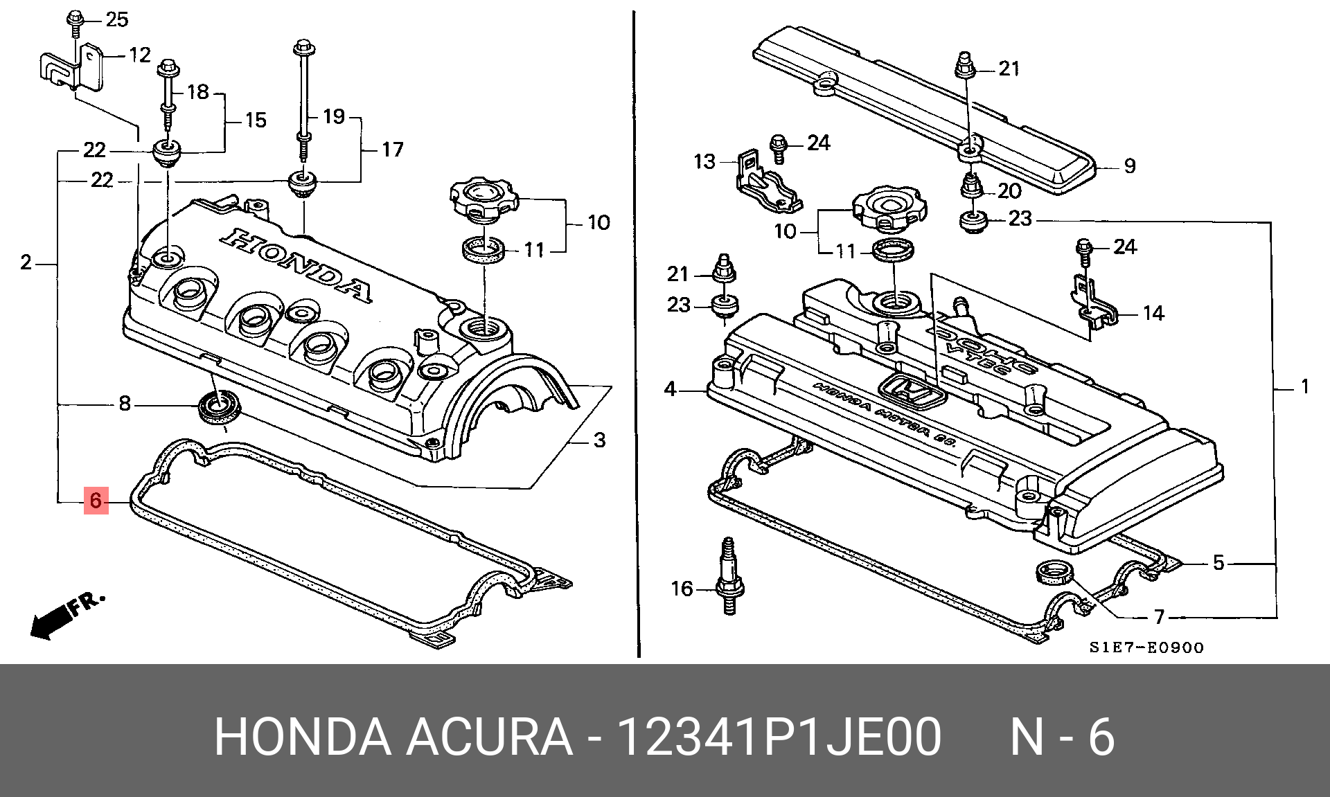 Прокладка, крышка головки цилиндра - Honda 12341-P1J-E00