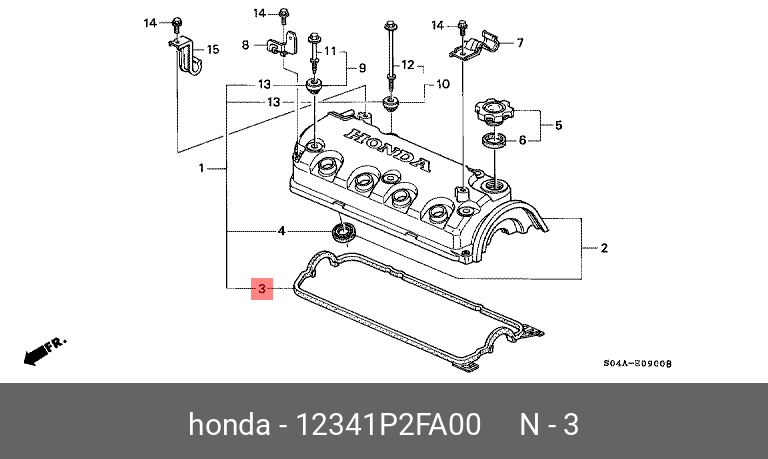 Прокладка крышки клапанов - Honda 12341-P2F-A00