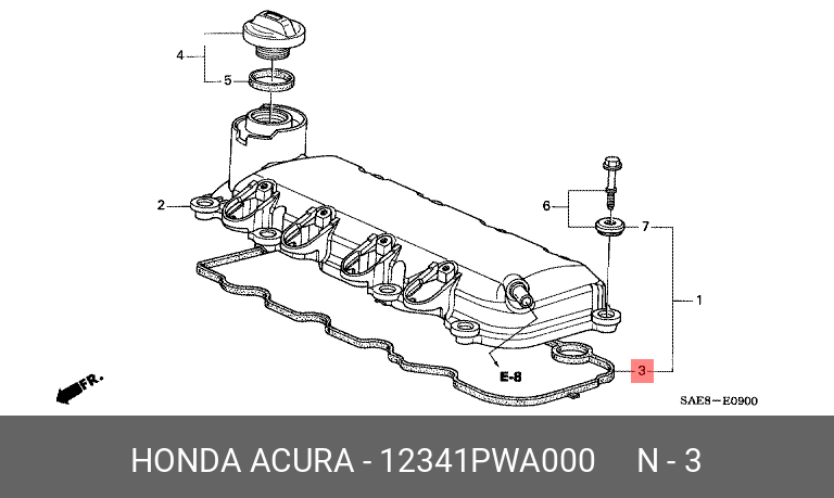 Прокладка крышки клапанов - Honda 12341-PWA-000