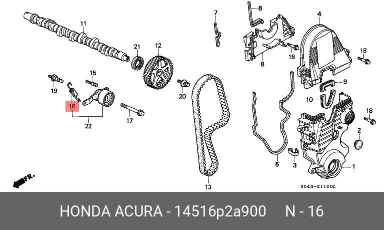 Ролик натяжной ГРМ - Honda 14516-P2A-900