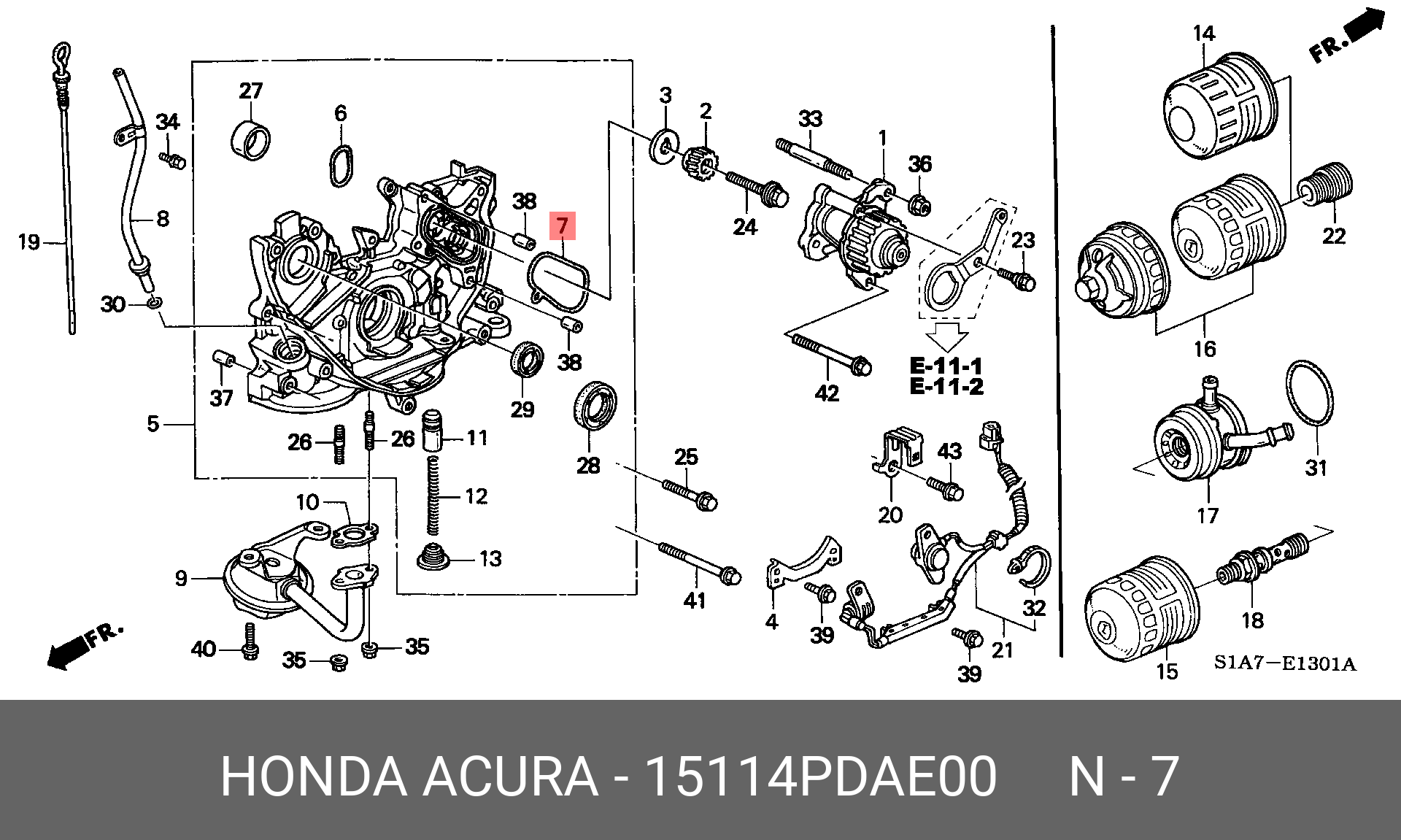 Прокладка двигателя - Honda 15114-PDA-E00