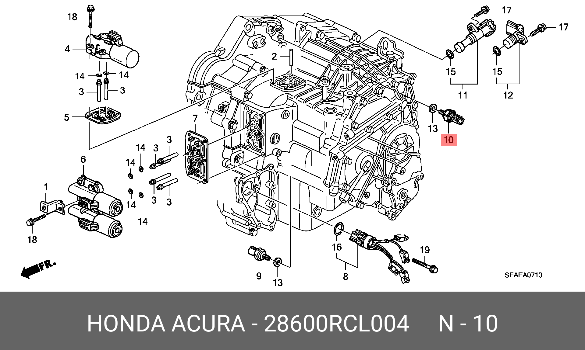 Датчик давления масла акпп - Honda 28600-RCL-004