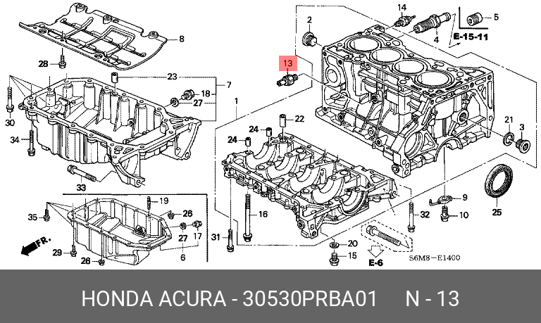 Датчик детонации - Honda 30530-PRB-A01