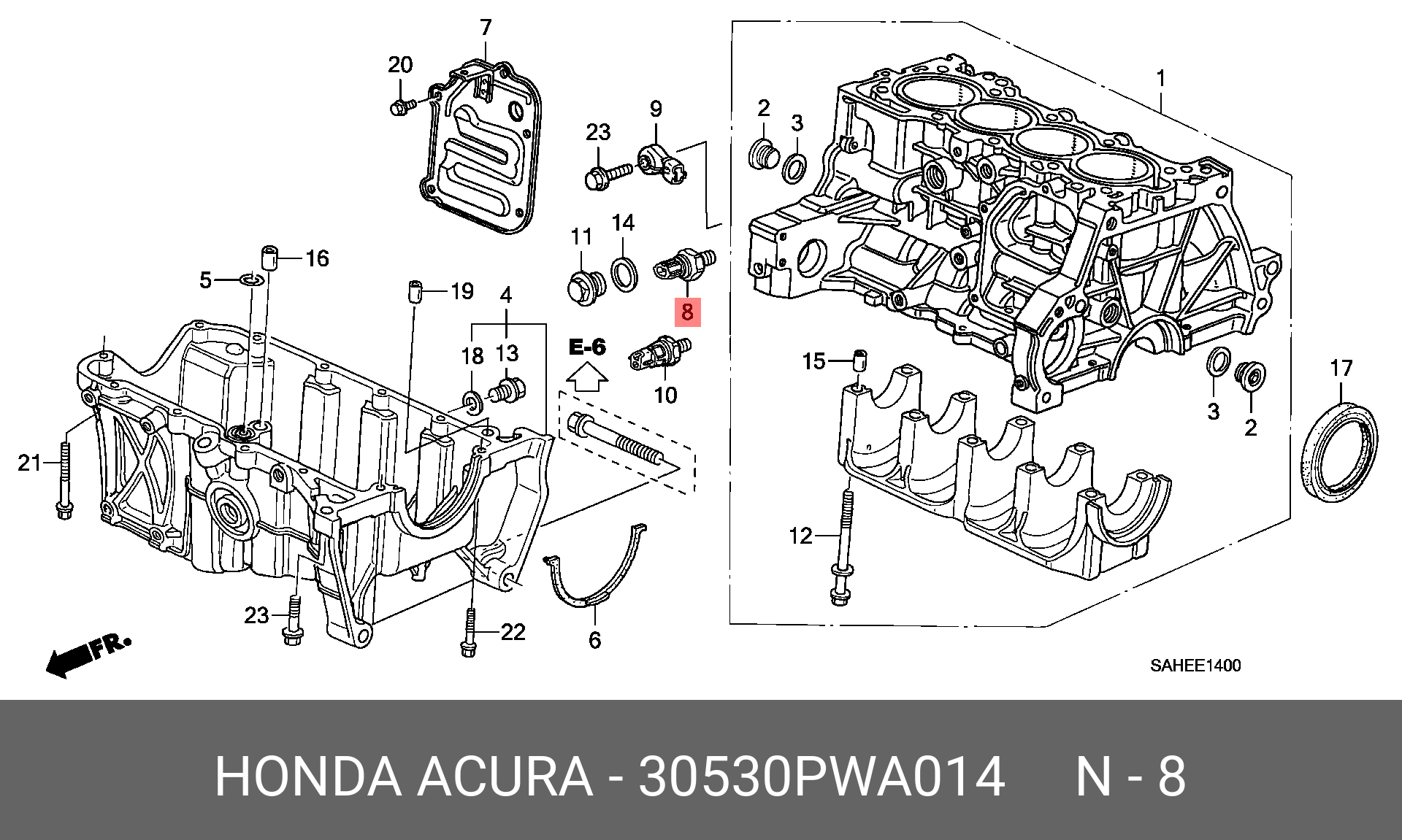 Датчик детонации - Honda 30530-PWA-014