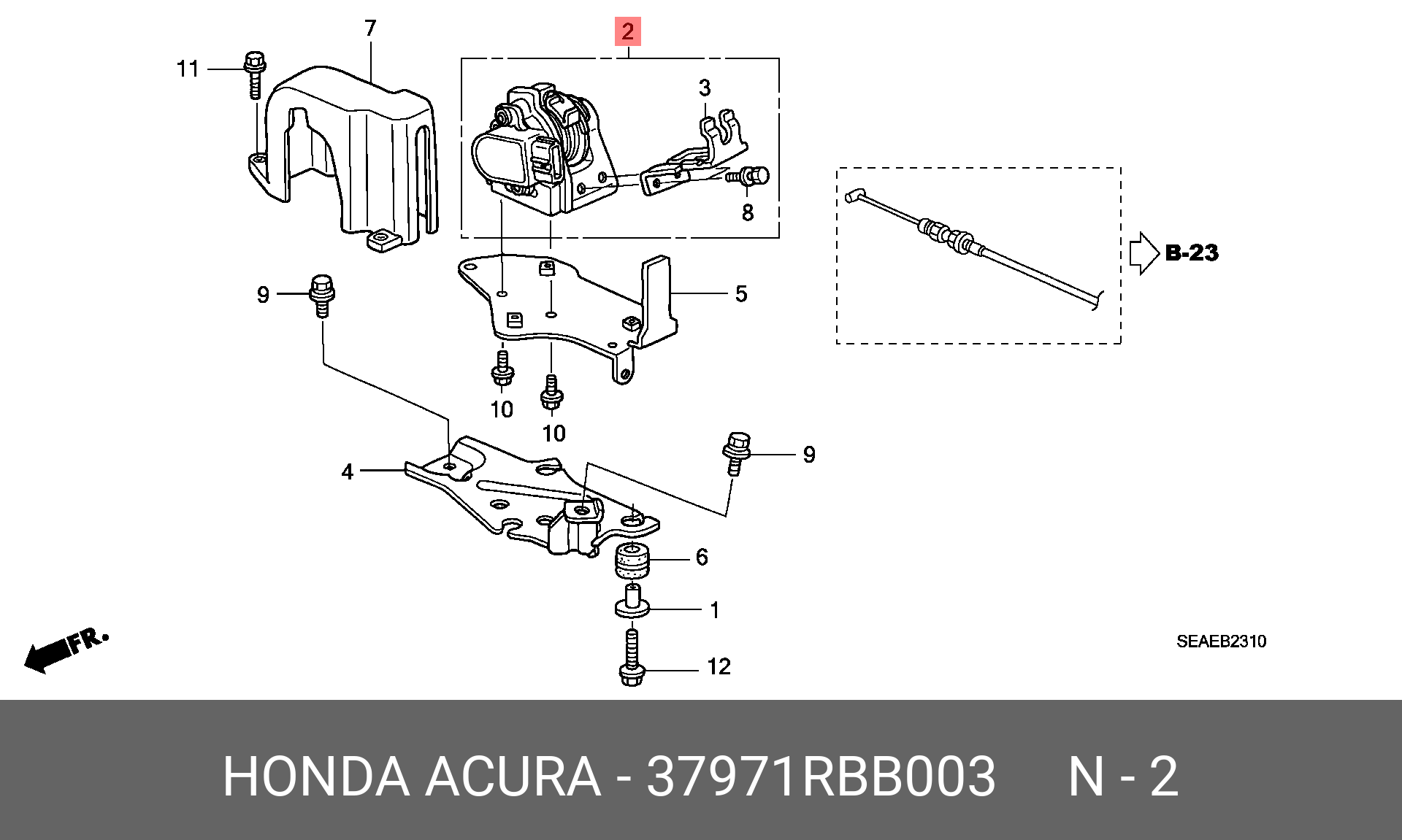 Датчик положения дроссельной заслонки - Honda 37971-RBB-003