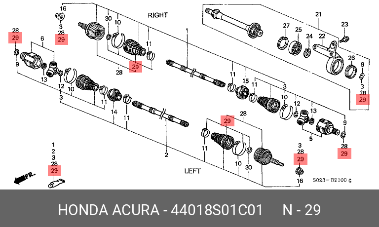 Пыльник шруса - Honda 44018-S01-C01