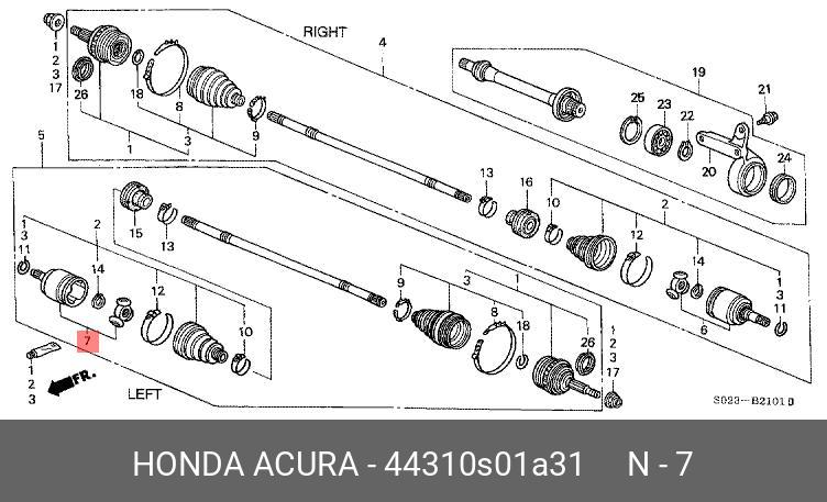 Шрус внутренний - Honda 44310-S01-A31