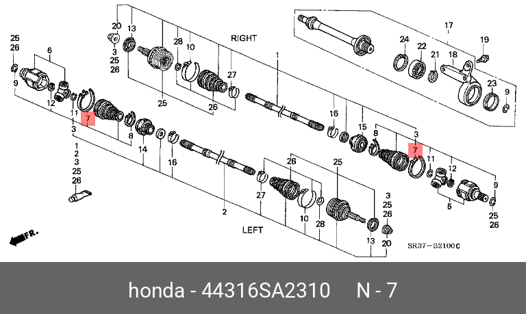 Хомут пыльника ШРУСа - Honda 44316-SA2-310