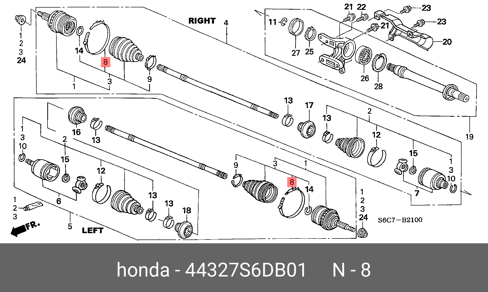 Хомут пыльника ШРУСа - Honda 44327-S6D-B01
