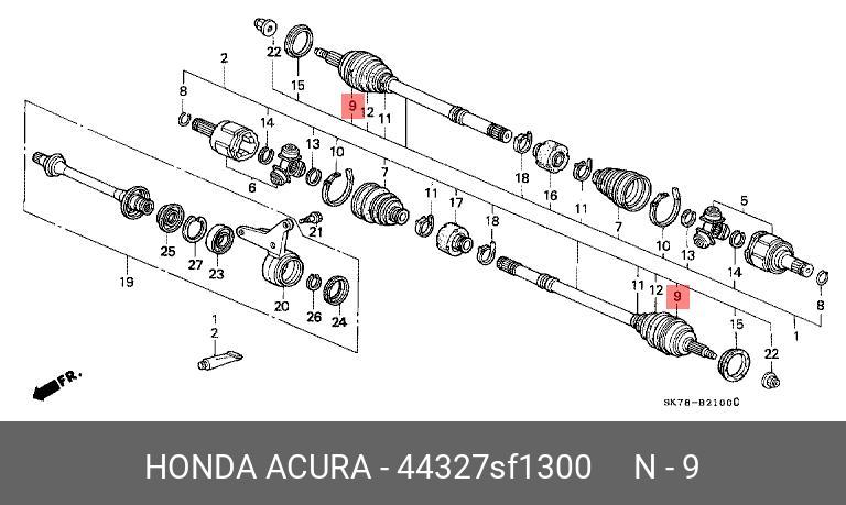 Хомут пыльника ШРУСа - Honda 44327-SF1-300