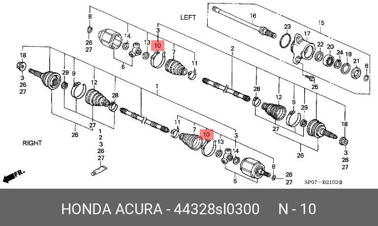 Хомут пыльника ШРУСа - Honda 44328-SL0-300
