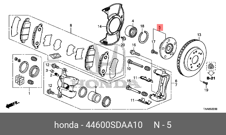 Ступица колеса | перед | - Honda 44600-SDA-A10