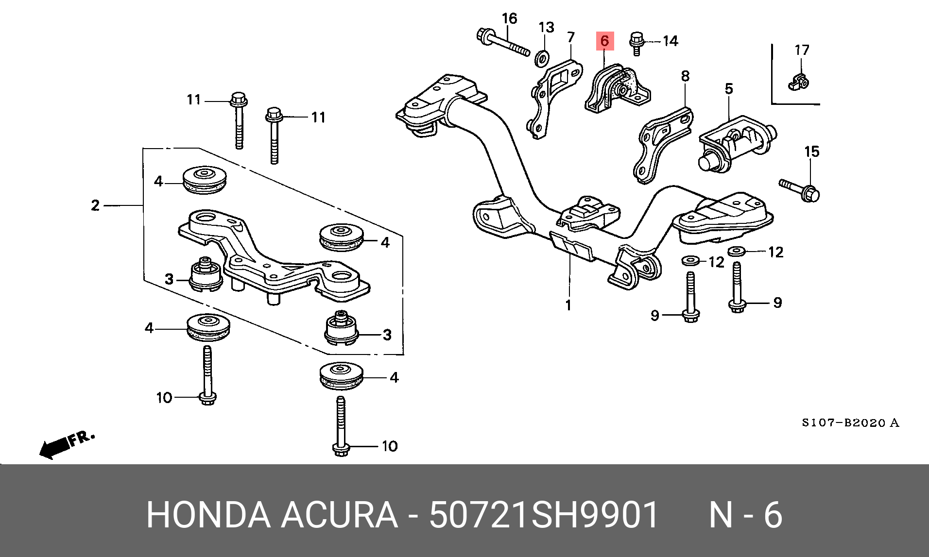 Подушка редуктора honda Civic  - Honda 50721-SH9-901