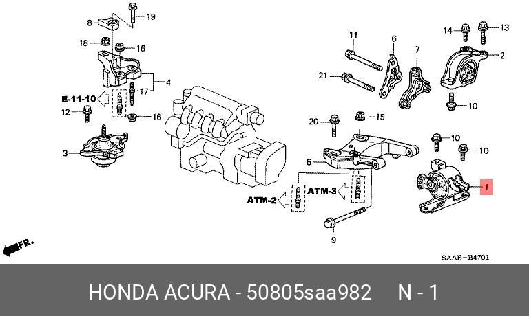 Подушка двигателя | перед лев | - Honda 50805-SAA-982