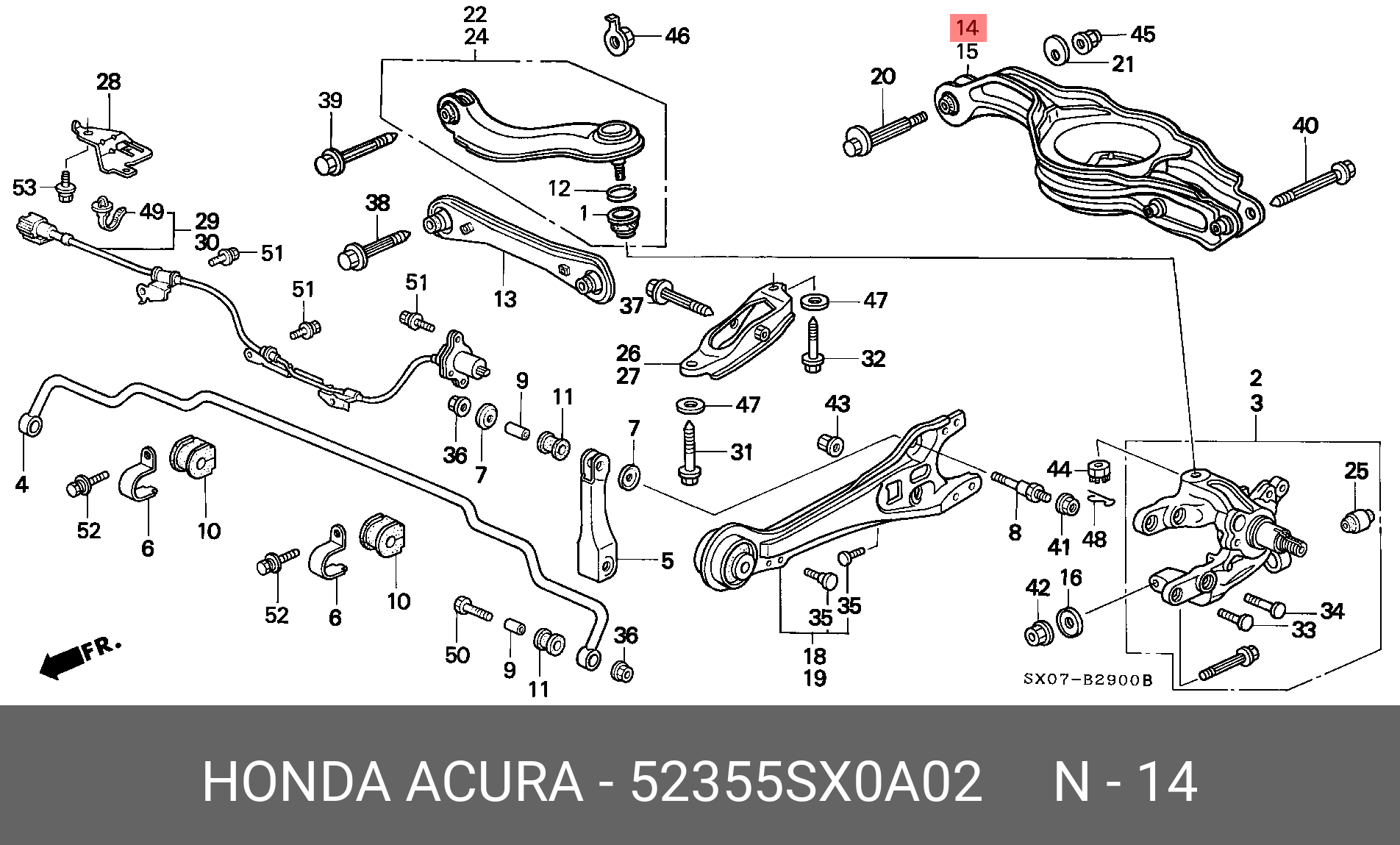 Рычаг подвески - Honda 52355-SX0-A02