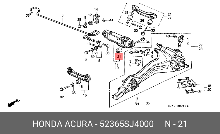 Сайлентблок рычага подвески | зад | - Honda 52365-SJ4-000