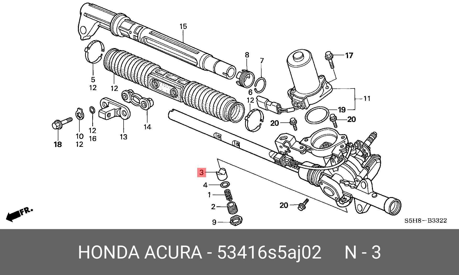 Сайлентблок - Honda 53416-S5A-J02