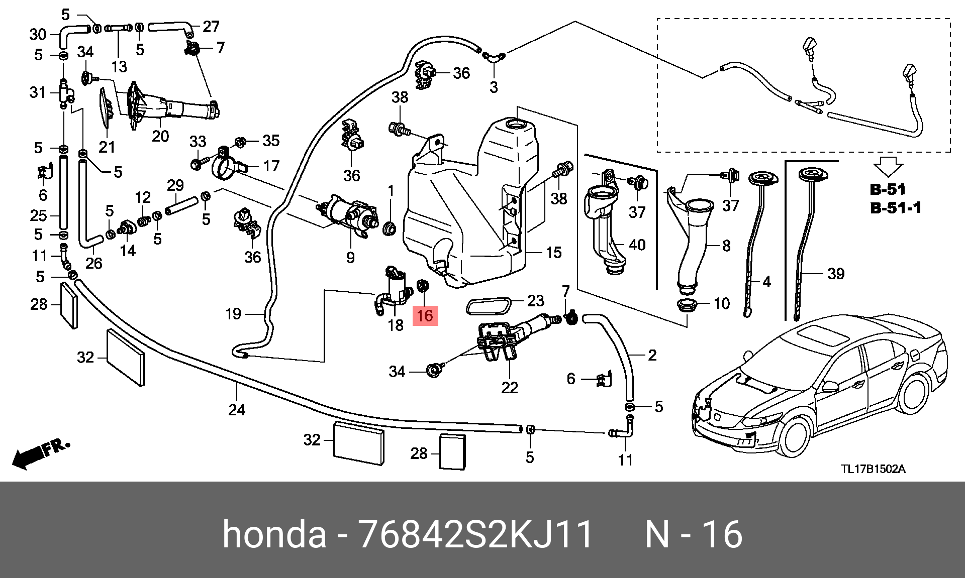 Ступица передняя - Honda 76842-S2K-J11