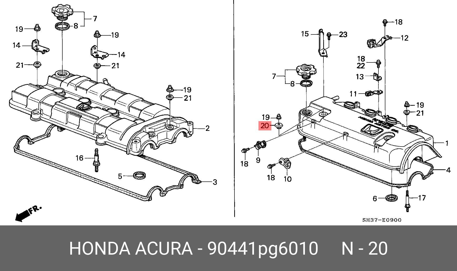 Прокладка крышки клапанов - Honda 90441-PG6-010