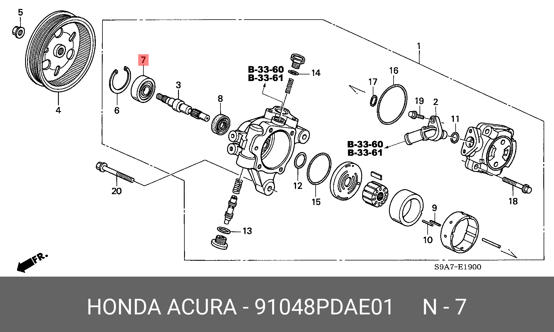 Подшипник генератора - Honda 91048PDAE01