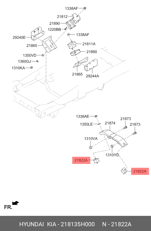Опора двигателя county (задняя) - Hyundai/Kia 218135H000