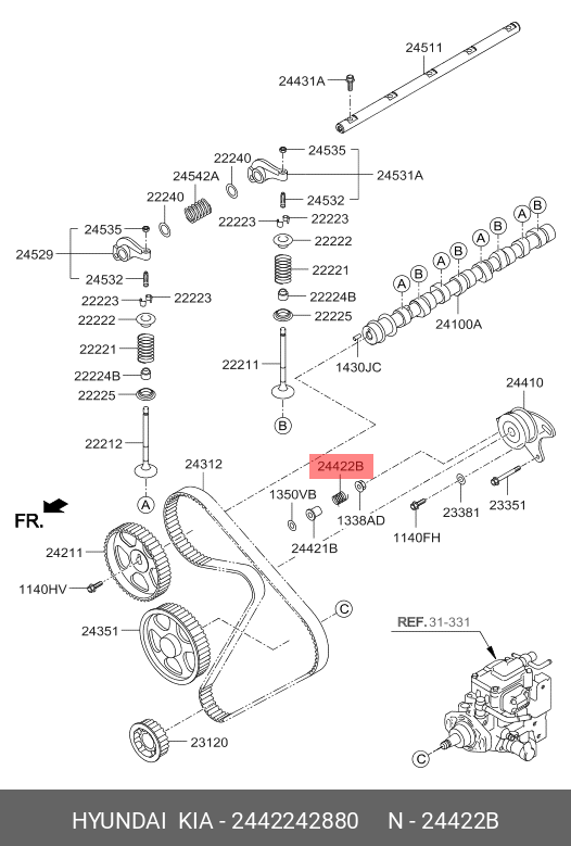 Пружина натяжного ролика - Hyundai/Kia 24422-42880