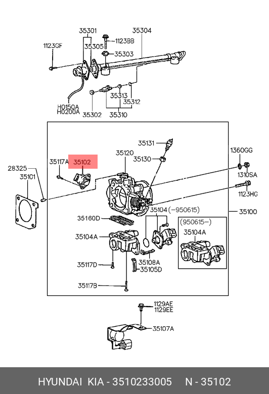 Датчик дроссельной заслонки - Hyundai/Kia 3510233005