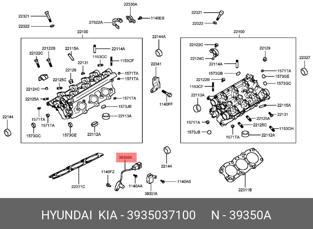 Датчик положения распределительного вала - Hyundai/Kia 3935037100