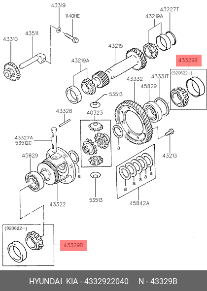 Подшипник ступицы колеса - Hyundai/Kia 4332922040