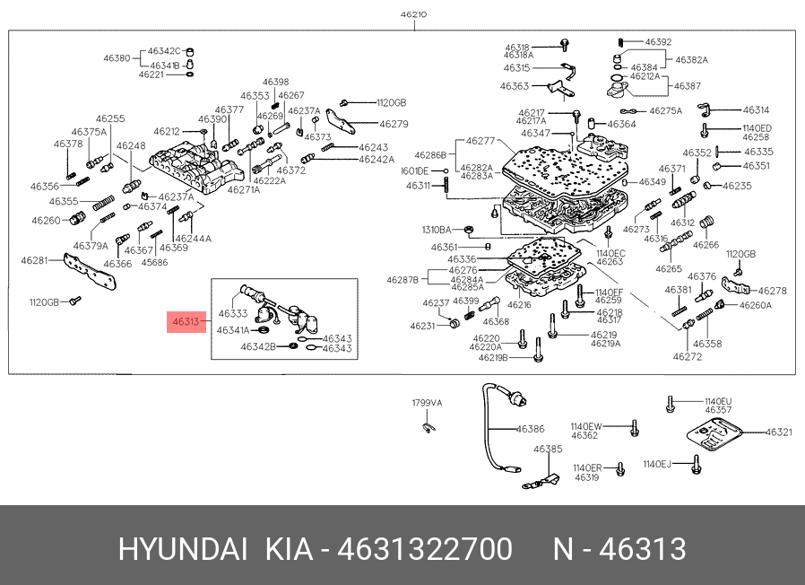 Электромагнитный клапан акпп - Hyundai/Kia 4631322700