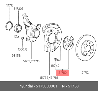 Ступица колеса - Hyundai/Kia 5175033001