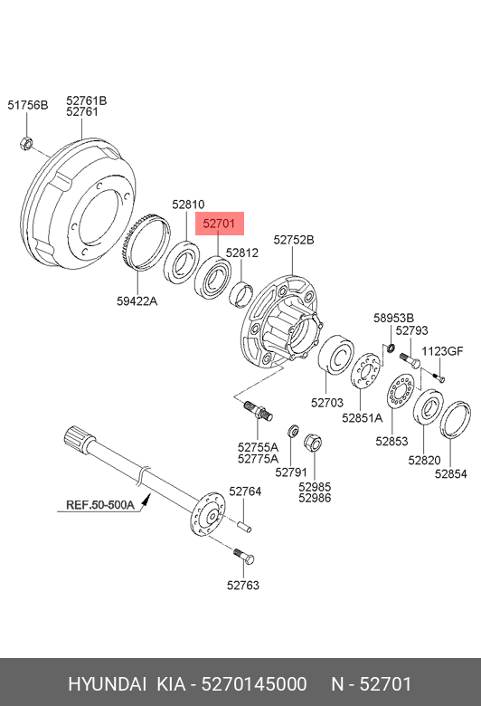 Подшипник ступицы колеса - Hyundai/Kia 5270145000