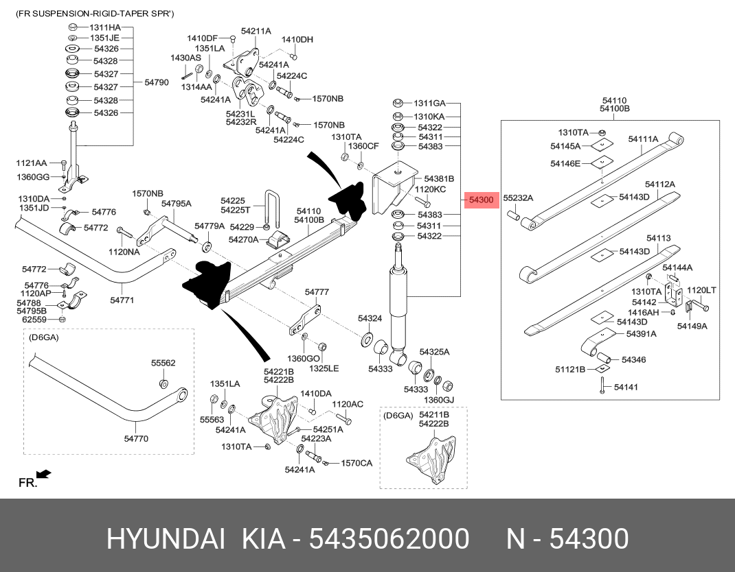 Амортизатор | перед | - Hyundai/Kia 54350-62000