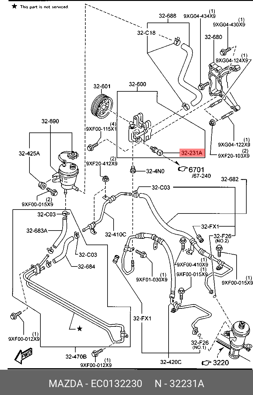 Датчик давления масла - Mazda EC01-32-230