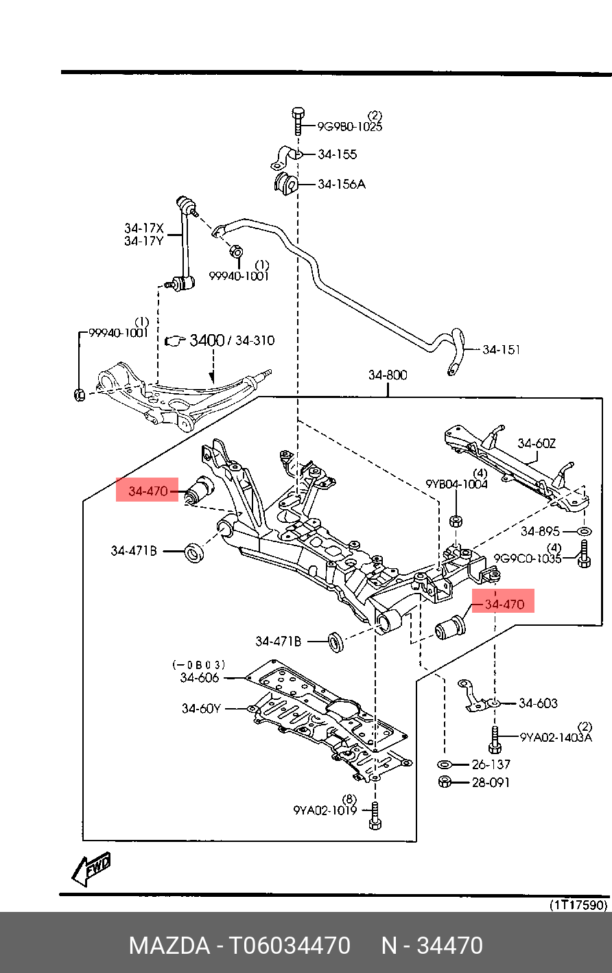 Сайлентблок - Mazda T060-34-470