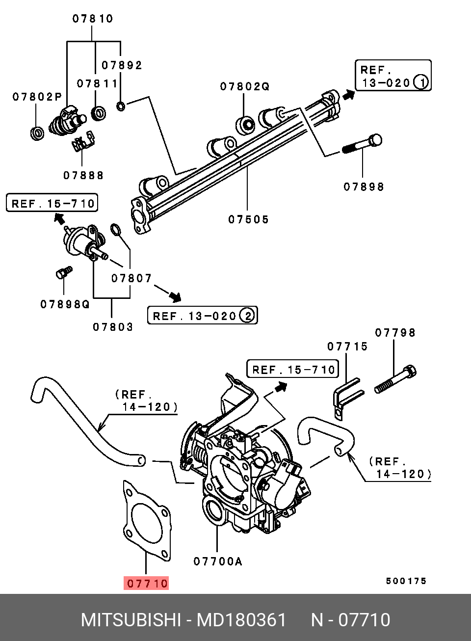 Прокладка,корпуса дросс.заслонки - Mitsubishi MD180361