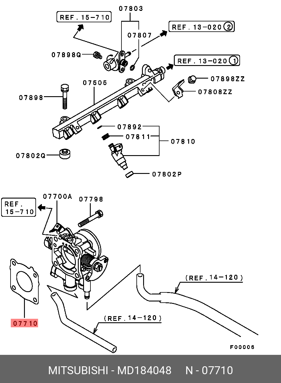 Прокладка дроссельной заслонки ck1a - Mitsubishi MD184048