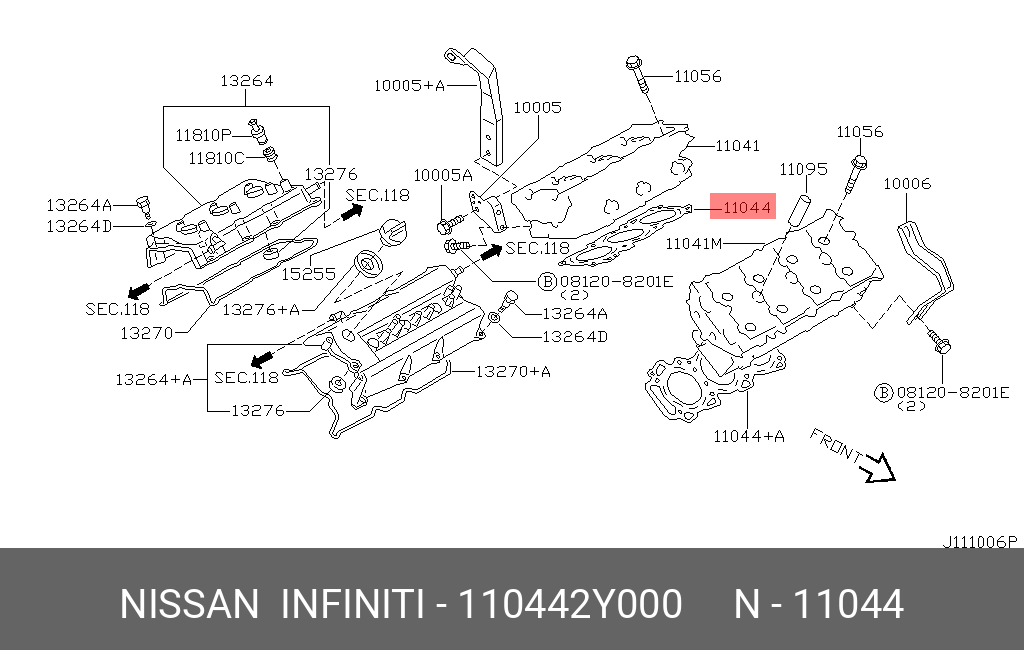 Прокладка головки блока цилиндров - Nissan 11044-2Y000