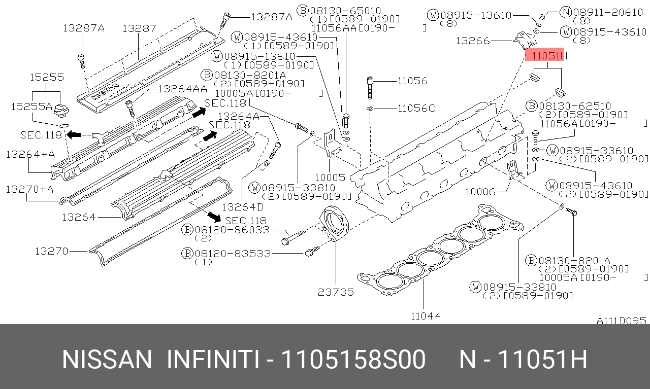 Прокладка крышки клапанов - Nissan 11051-58S00