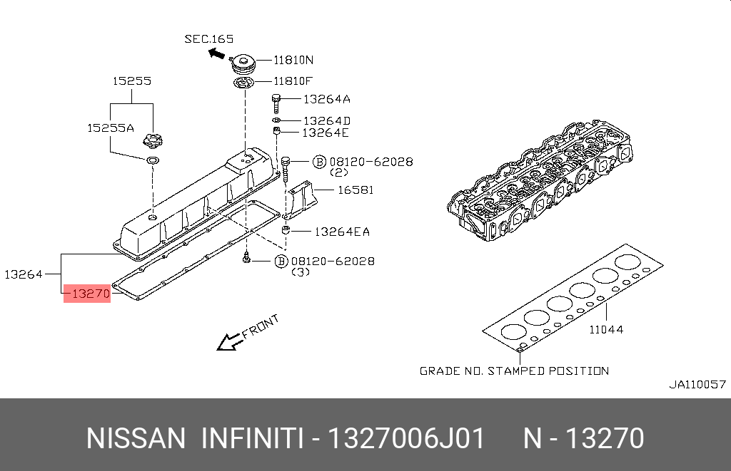 Прокладка клапанной крышки - Nissan 13270-06J01