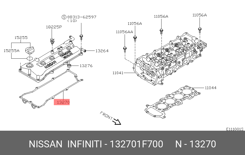 Прокладка крышки клапанов - Nissan 13270-1F700