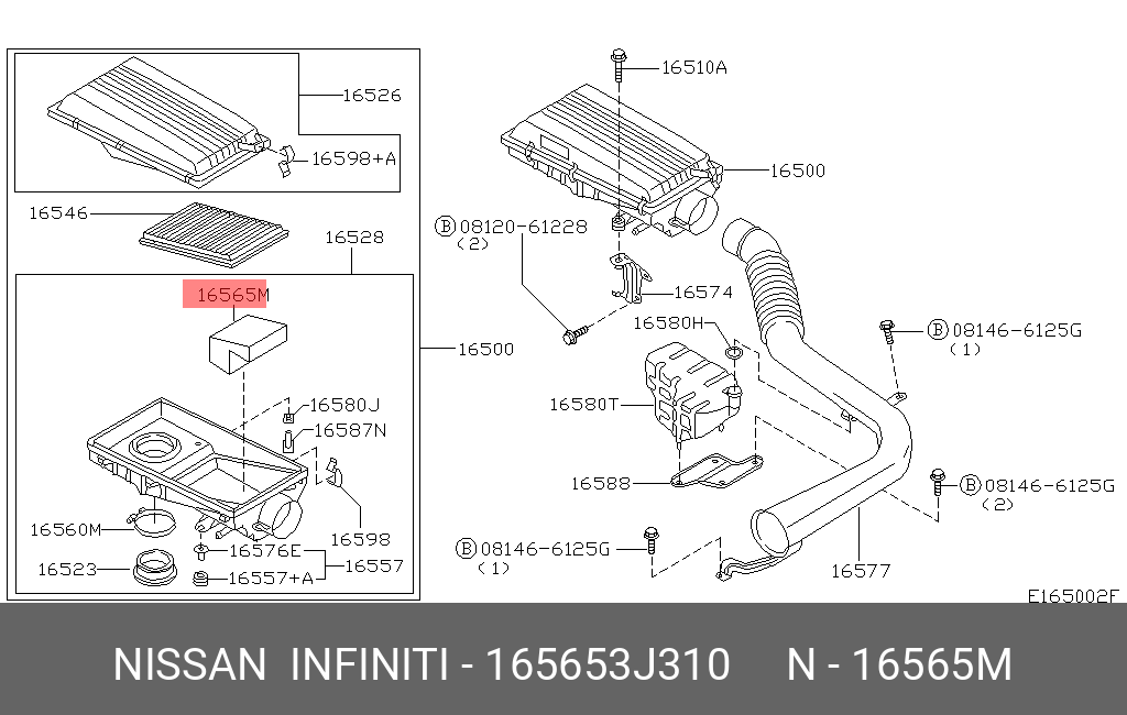 Фильтр/filter a - Nissan 16565-3J310