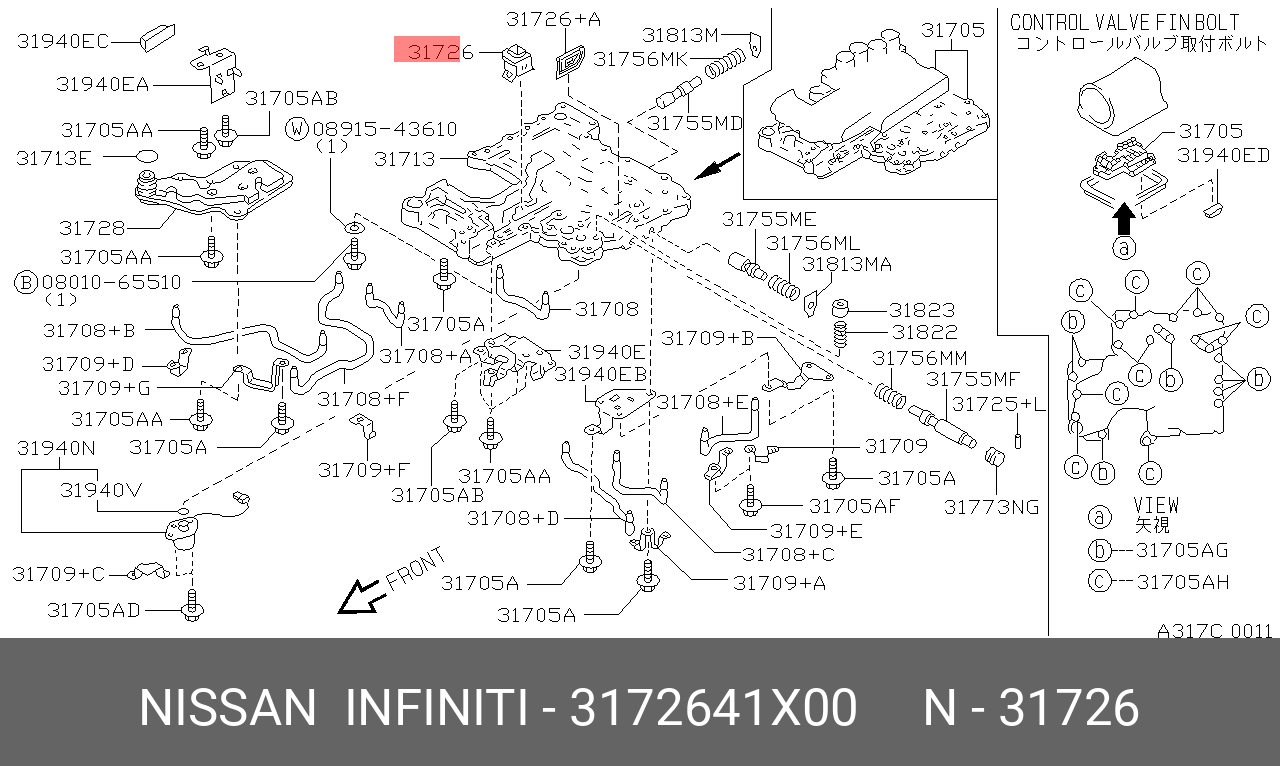 Фильтр масляный - Nissan 31726-41X00