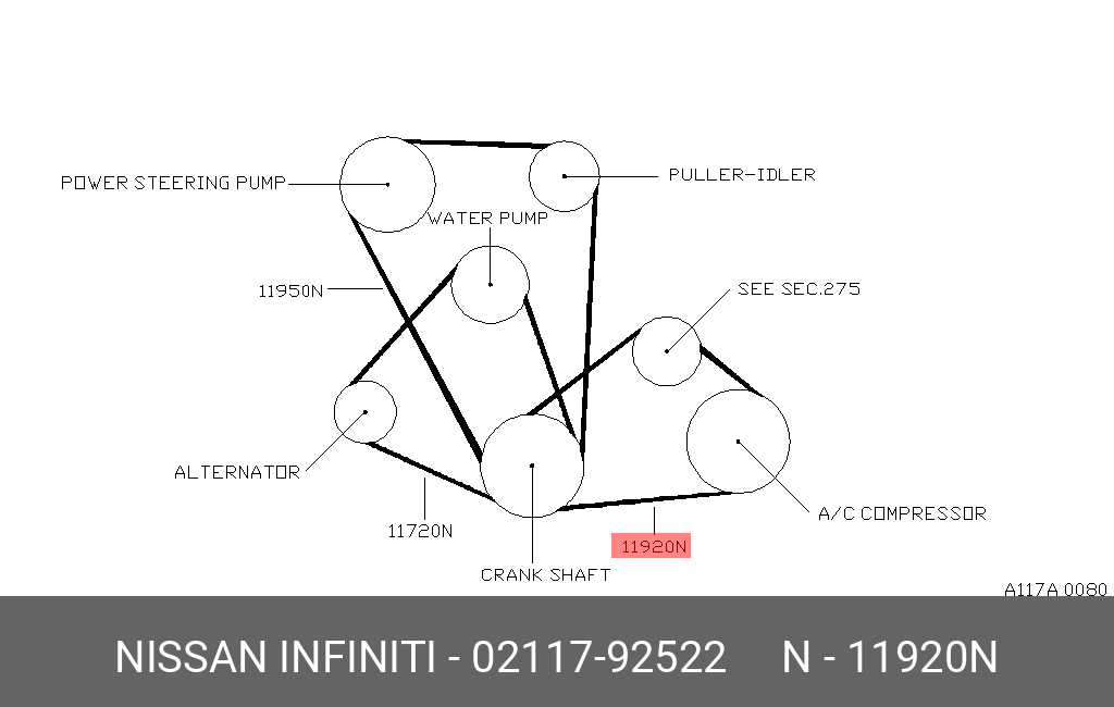 Ремень - Nissan 02117-92522