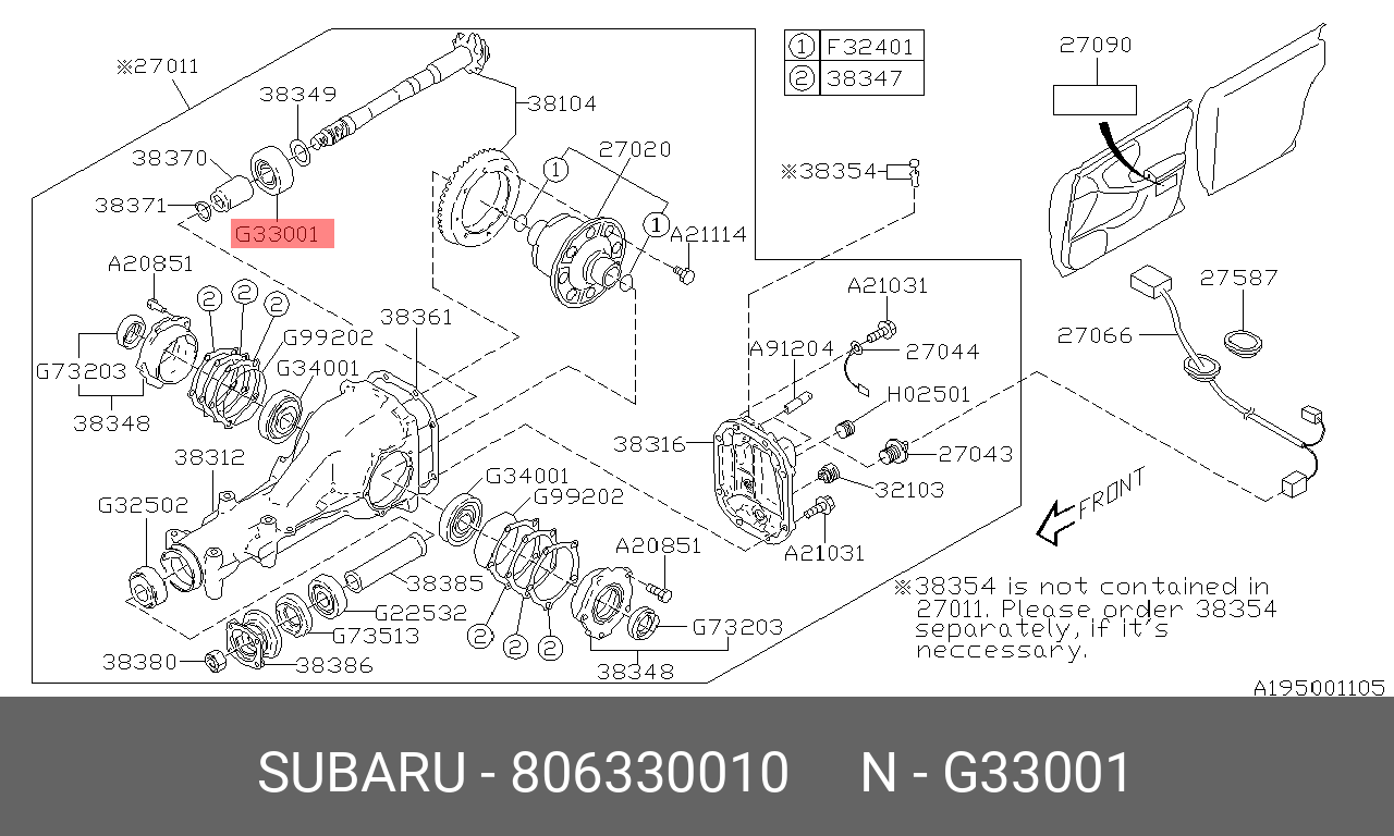 Подшипник - Subaru 806330010