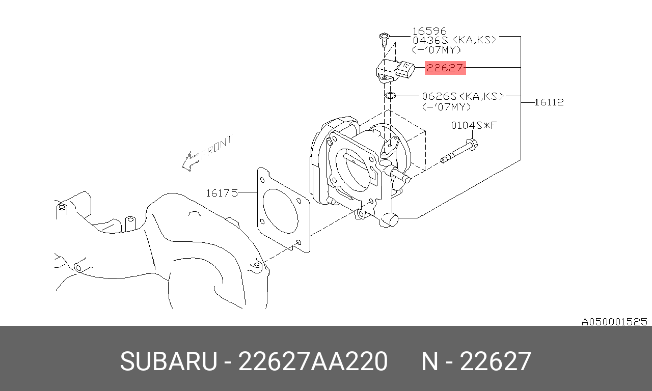 Датчик давления воздуха - Subaru 22627-AA220