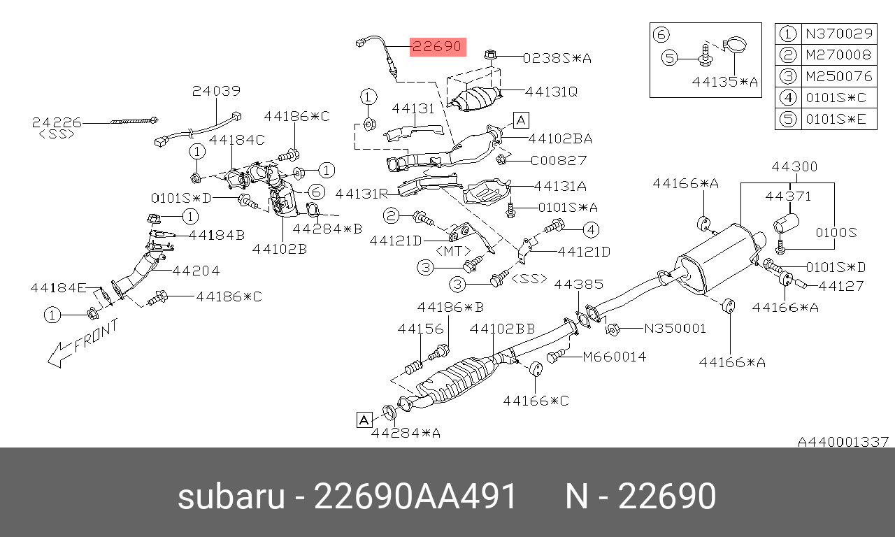Лямбда-зонд  Subaru 22690AA491