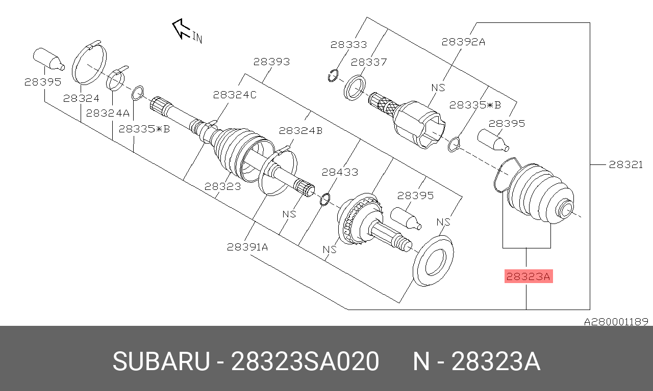 Пыльник шруса - Subaru 28323-SA020